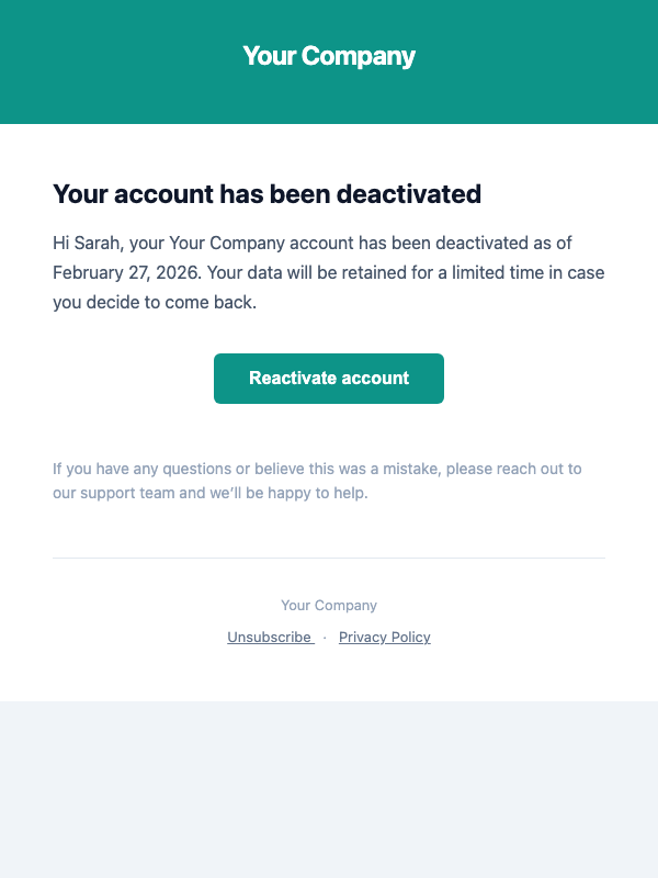 Account Deactivation