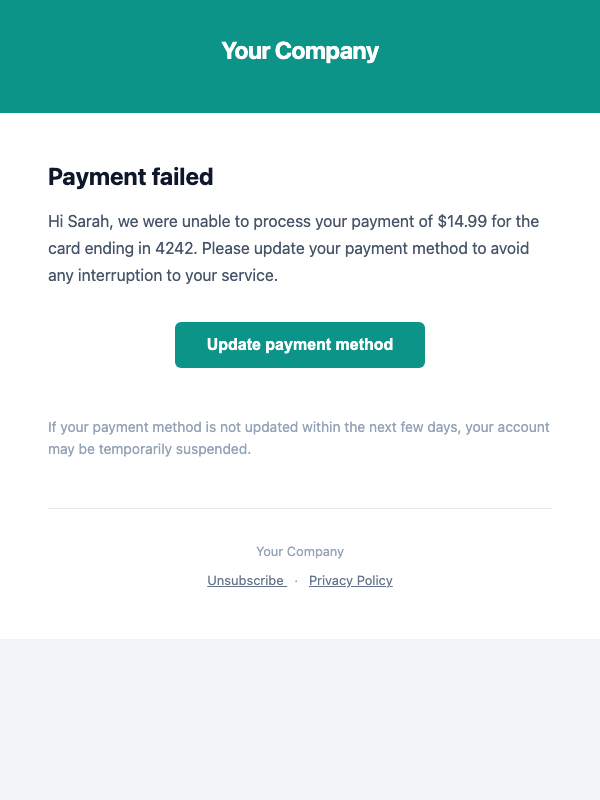 Payment Failed
