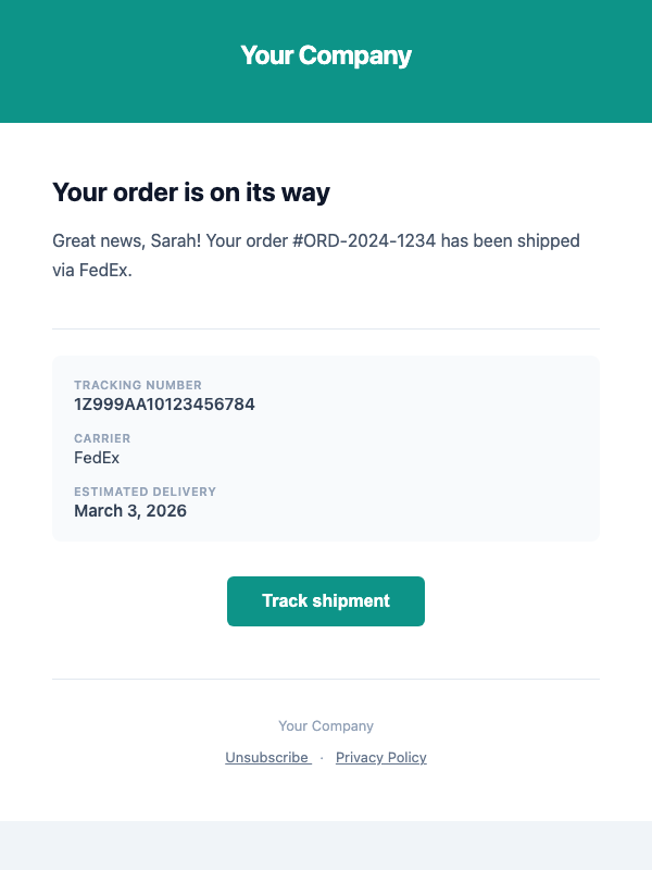 Shipping Notification